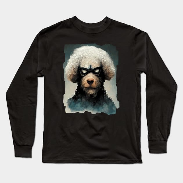 Superhero Poodle Dog Long Sleeve T-Shirt by TMBTM